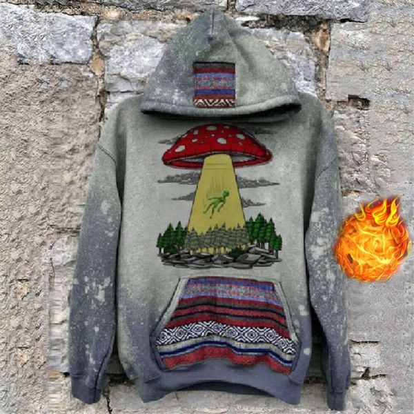 Automne et hiver peinture à l'huile Graffiti Style 3D imprimé à capuche pull décontracté veste vêtements pour hommes