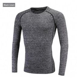 Herfst en winter buiten sport mannen met lange mouwen sport snel drogen strak fit fitness suit t -shirt heeft een sterke elasticiteit9797893