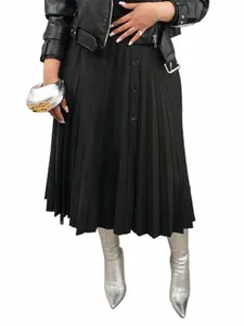 Automne et hiver Plus Taille Femme Plissée Demi-jupe tricotée Urban Vintage Fi Casual Couleur Solid Hip Wrap Jupes B6Gm #