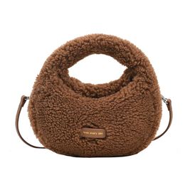 Outono e inverno saco de pelúcia macio para as mulheres 2023 nova moda multi cor mini alça um ombro crossbody saco net vermelho bolinho pão