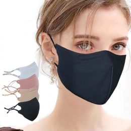Masque en coton de couleur unie, anti-poussière et respirant, masques tridimensionnels 3d chauds pour adultes, automne et hiver