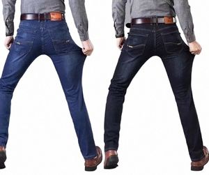 Jeans extensibles pour hommes, pantalons en Denim droit et polyvalent, Lg, automne et hiver, V72e #