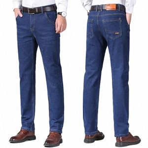 Automne et hiver Stretch Jeans pour hommes Style masculin Pantalon en denim droit et polyvalent Lg c5qm #