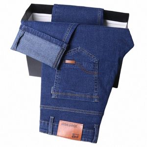 Automne et hiver Stretch Jeans pour hommes Style masculin Pantalon en denim droit et polyvalent Lg o4K3 #