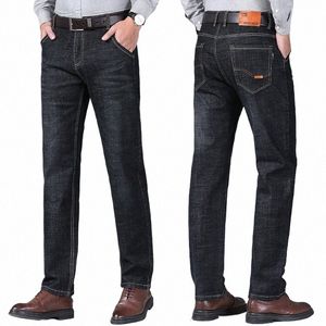 Automne et hiver Stretch Jeans pour hommes Style masculin Pantalon en denim droit et polyvalent Lg j8xp #