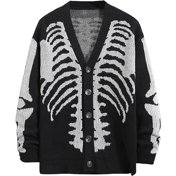 Cardigan en tricot jacquard pour femme, pull-over, manteau, Halloween, nouvelle collection automne et hiver