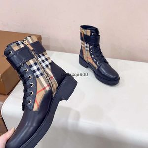 Automne et hiver épais semelle Chelsea Bottes courtes Femmes TB WAR PLAIS PLAID COWS FOIR CASBOS