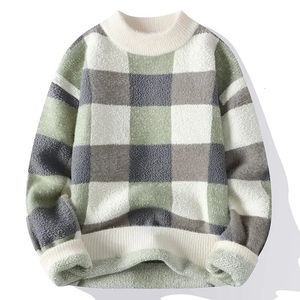 Herfst en winter dikke trui heren trui met ronde hals jeugd warme strepen 240113