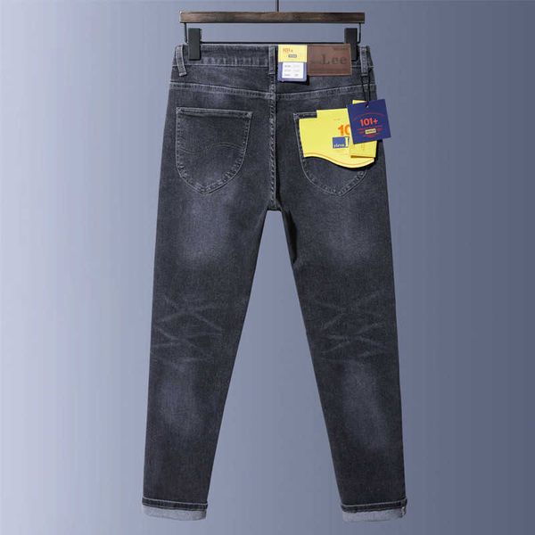 Yirve Lee – jean épais pour hommes, pantalon long droit, coupe droite, slim, mode jeunesse, noir, gris, élastique, automne et hiver