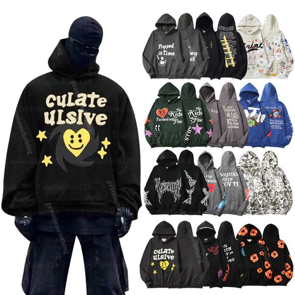 Automne et hiver paragraphe épaissi Hip-hop pull à capuche lâche vent paresseux dessin animé éléments d'impression tendance unique pull pull