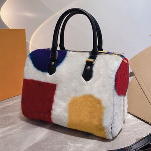 Herbst Und Winter Frauen Handtasche Einzelnen Schulter Tasche Messenger Kissen Taschen Haarige Fühlen Mode Druck Super Ausländischen Stil Luxus Adel