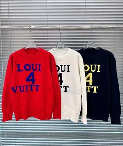 Herfst en winter damessweater Dames designerjack Casual breien 3 kleuren Lange mouwen Fashion Design High-end Letter Jacquard Temperament Pullover