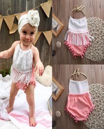 Automne Baby Clothing Newborn Toddler Vêtements Baby Girls Vêtements Bodys Body Strap Baby Pink Jumps Suit Teupt Vêtements 1478672
