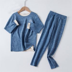 Automne bébé enfants sous-vêtement thermique enfants vêtements ensembles vêtements de nuit sans couture pour garçons filles pyjamas hiver adolescents vêtements 220225