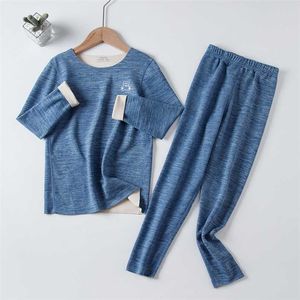 Herfst baby kinderen thermische ondergoed kinderen kleding sets naadloze nachtkleding voor jongens meisjes pyjama sets winter tieners kleding 211023