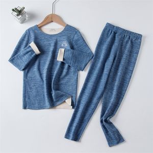 Automne bébé enfants sous-vêtements thermiques enfants vêtements ensembles vêtements de nuit sans couture pour garçons filles pyjamas hiver adolescents vêtements 220326