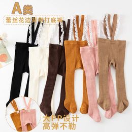 Automne bébé pantalon Leggings tricot élasticité pantalon pour fille née Pp pantalon bébé sangle salopette enfant en bas âge bébé pantalon 231225