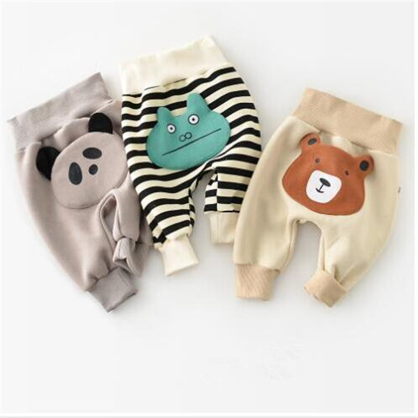 Pantalones de otoño para bebés Algodón 3D Cartoon Leggings de cintura alta engrosada PP Planta GC1679