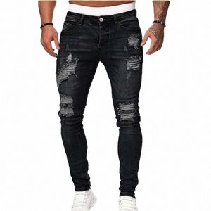 Automne Black Skinny Jeans Hommes Ripped Jeans Homme Casual Hole Street Hip Hop Slim Denim Pantalon Homme Fi Jogger Pantalon 2022 Nouveau a7mq #
