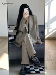 Autumn Blazer Suits Pant Mujer Solid 2 Pieces Jet de chaqueta de manga larga Coats Femenina de moda coreana Oficina informal F55 F55
