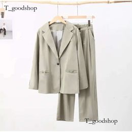 Autumn Blazer Suits Pant Solid Woman 2 stuks Set lange mouw jas jassen vrouwelijk Koreaanse mode casual kantoor dame chic 7bb