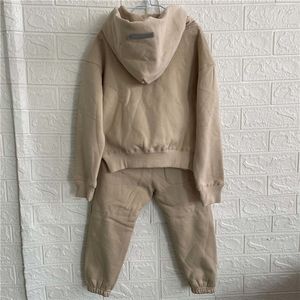 Conjunto de sudadera con capucha de lana para niño y niña, pantalones de traje, suéter y pantalón de algodón reflectante para niños, conjuntos de ropa, trajes activos de manga larga, chándal