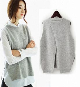 Automne Cashmere Sweater Gitre Women Sans manches ONECK CROSS CROSS SPART PLIET GEST FEMME FEMME PULL FEMME T1909231168860