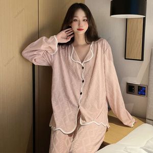 Herfst casual minimalistische lange mouwen lange broek pyjama voor dames 2023 nieuwe high-end vest homewear kan extern worden gedragen