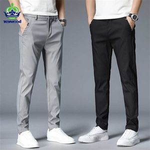 Herfst casual broek mannen katoen klassieker modebedrijf slank fit recht katoen solide kleurenmerk broeken 38 211006