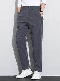 Automne pantalons décontractés hommes poches zippées en plein air pantalon de Golf en nylon tendu grande taille pantalon de piste droite pantalons masculins 8XL 240309