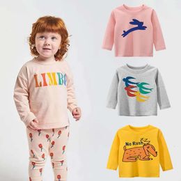 Automne Children T-shirt Tops à manches longues pour enfants Fashion Boys T-shirt Girls Blouse Bloud Toddler Outwear Baby Tenget Vêtements L2405