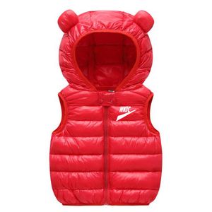 Autumn Children Warm Down Vest Baby Cotton Waistcoat Kids Outerwear Vest Clothing Boys Girls Hooded Jackets