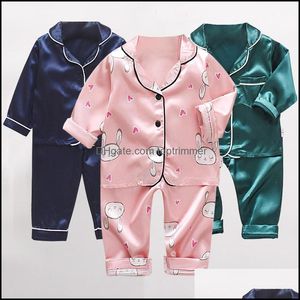 Herfst Kinder Pyjama Set Baby Jongen Meisje Kleding Casual Lange Mouw Nachtkleding Kinderen Tops Broek Peuter Kleding Sets Drop Levering 2021 B