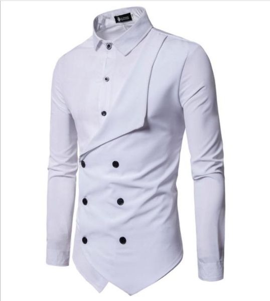 Otoño de corte de doble umbral camisas para hombre camisas de vestir de manga larga delgadas Camisa Masculina camisas casuales para hombres 1560801