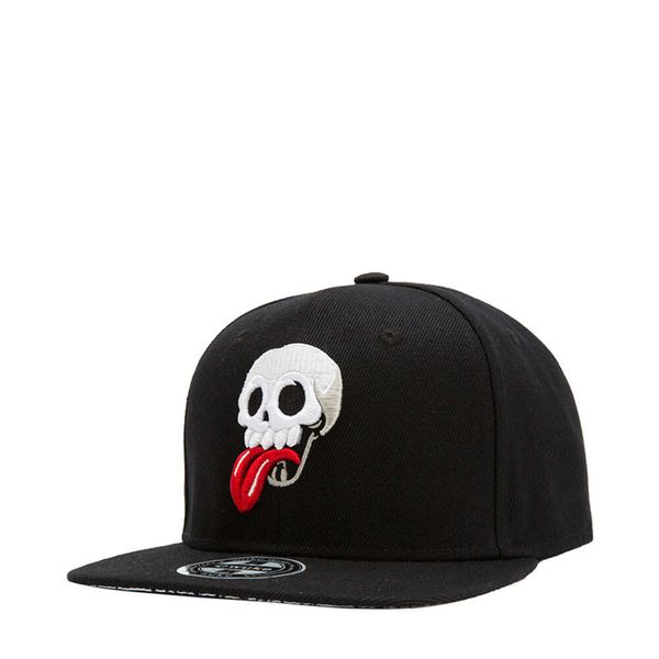 Otoño bailarina e invierno Guangzhou Hip Hop sombrero de borde plano moda calavera bordado gorra de béisbol