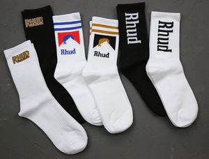 Diseñador de otoño RHUD 3 pares Fashion Mid Tube Socks Mens Sports Womens Sock de algodón