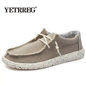 Herfstjurk zomercanvas ademende mannen gevulkaniseerde slip slijtage s platte schoenen zachte casual maat schoen caluele schoen