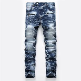 Automne Mode Hommes Jeans Casual Bleu Pantalon Droit Deux Couleurs Menfolk Pantalon Respirant et Confortable Pants3046