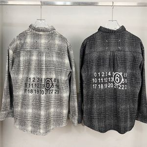 Autumn Fashion MM6 Margiela Shirt 3D Silicone Number Print Men Women Daily Casual All Match Long Sleeve Jacket 240312