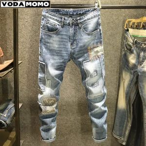 Herfst mode retro gat jeans heren broek katoen denim broek man mannelijke hoogwaardige drop pantalones hombre 240420