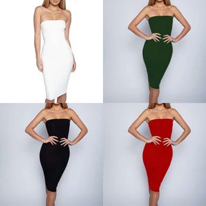 Herfst mode sexy dames strapless lange mouwen stevige kleur jurk vestidos maat s-l feest avondjurken voor vrouwen es