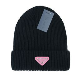 Automne fille couleur bonbon hiver bonnet cyclisme solide lettre dôme unisexe tricoté chapeau