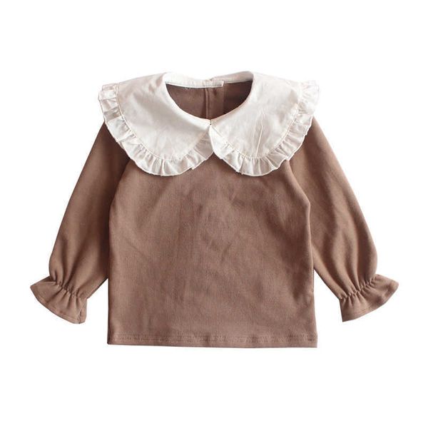 automne filles poupée col t-shirt bas T-shirt enfant en bas âge fille vêtements 210701