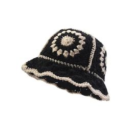 Autumn Hollow Break Bucket Hat Ghost Floral Young Crochet Crochet Catual Cotton Cute Women Basin Fishing Caps240410