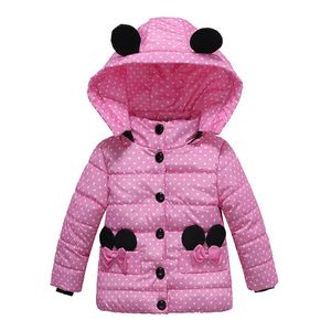 Veste d'automne et d'hiver pour bébés filles, manteaux d'extérieur avec nœud papillon, à capuche en coton, vêtements pour enfants 45pu