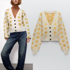 Herfst Jacquard Oversized Cardigan Vrouw Truien Plus Size Gebreide Trui Dames Lange Mouw Button Up Crop Ladies Tops 210430