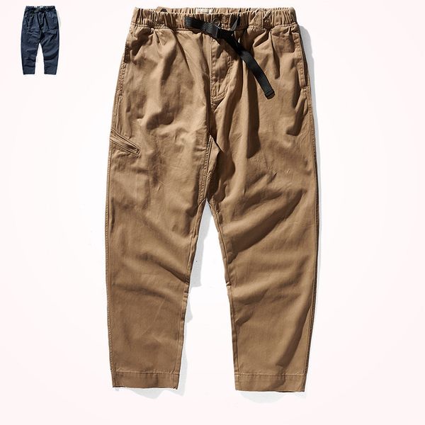 Otoño japonés retro tejido herramientas función recta harem pantalones moda masculina suelta calle monopatín BF pantalones casuales CX220401