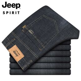 Otoño Jeep Spirit Fashion Trend Jeans de pierna recta para hombres Jpkz89006