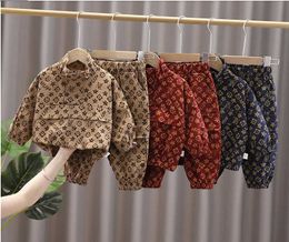 Herfst Kids Boys 2 Stuk Sets Outfits Super Mode Pullover Jas Jas Tops + Grote Zij Pocket Broek Sportkleding Design Tracksuit Casual Kleding Set