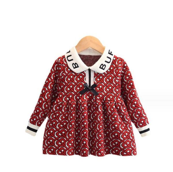 Automne enfants vêtements de marque lettre d'amour pull bébé fille pulls robes en tricot Jumper enfants manteau